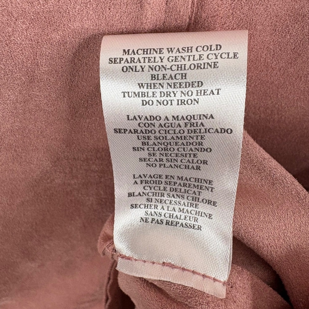 KUT From The Kloth Pink Faux Suede Drape Open Front Cardigan Oversized Jacket M - Picture 9 of 11